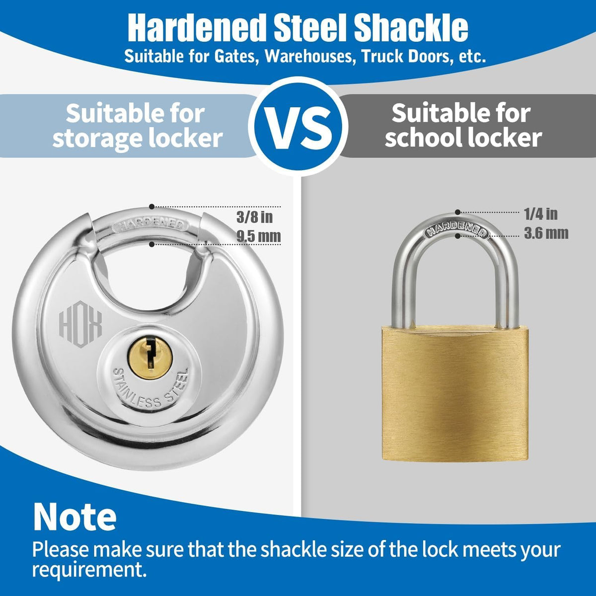 HOX Keyed-Alike Disc Padlock, Hardened Steel Shackle, 4-Pack feature image 6