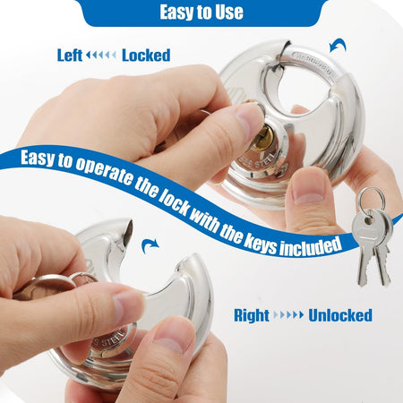 HOX Keyed-Alike Disc Padlock, Hardened Steel Shackle, 6-Pack feature image 4