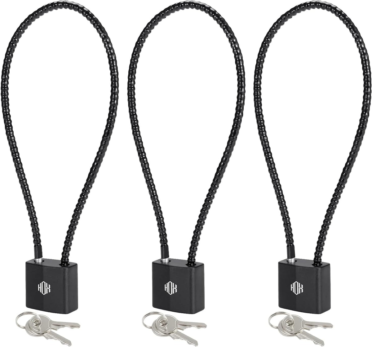 HOX Cable Gun Locks with Keys, Keyed Alike, 3-Pack