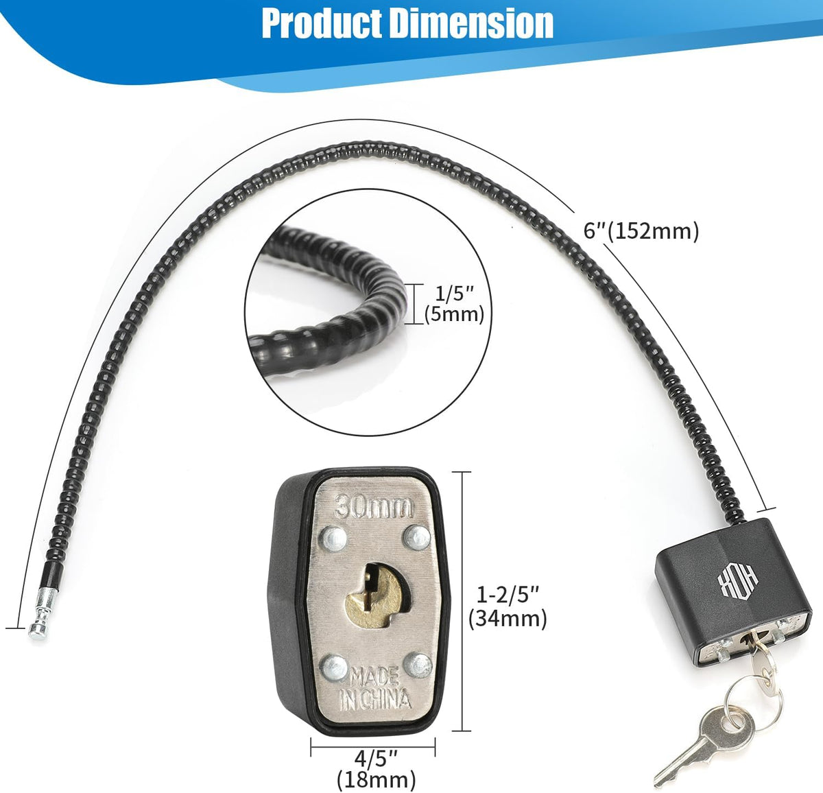 HOX Cable Gun Locks with Keys, Keyed Alike, 3-Pack feature image 2