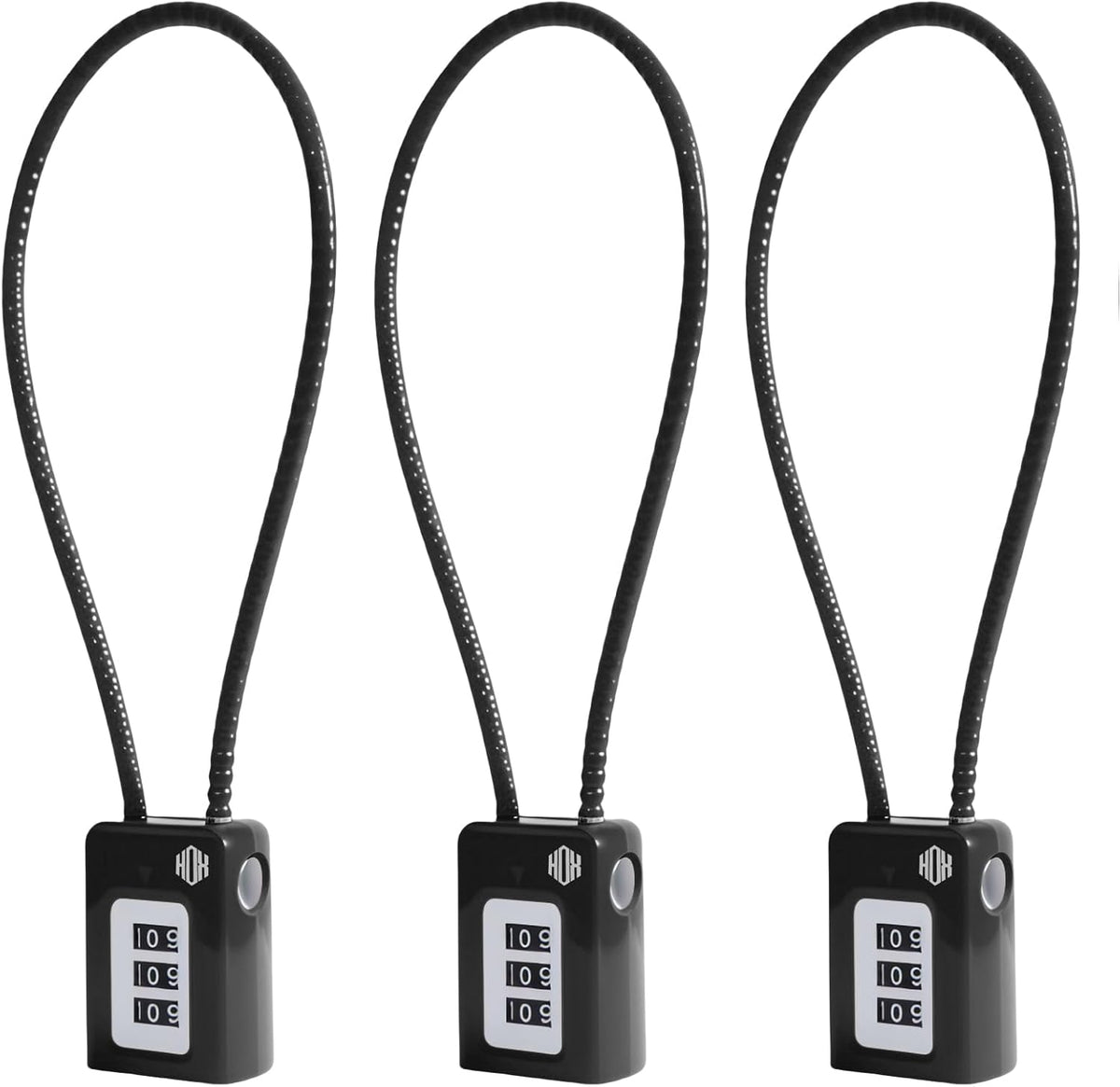 HOX 3 Digit Combination Gun Lock, Cable Lock for Firearm Safety