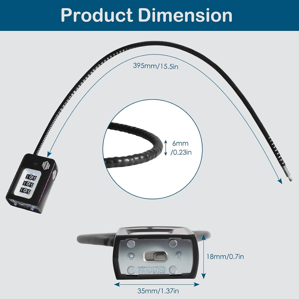 HOX 3 Digit Combination Gun Lock, Cable Lock for Firearm Safety feature image 2