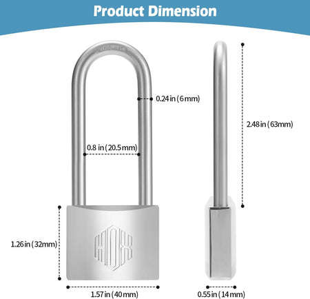 HOX Marine-Grade Rustproof Padlock, Keyed-Alike, 2.5-Inch Long Shackle feature image 2