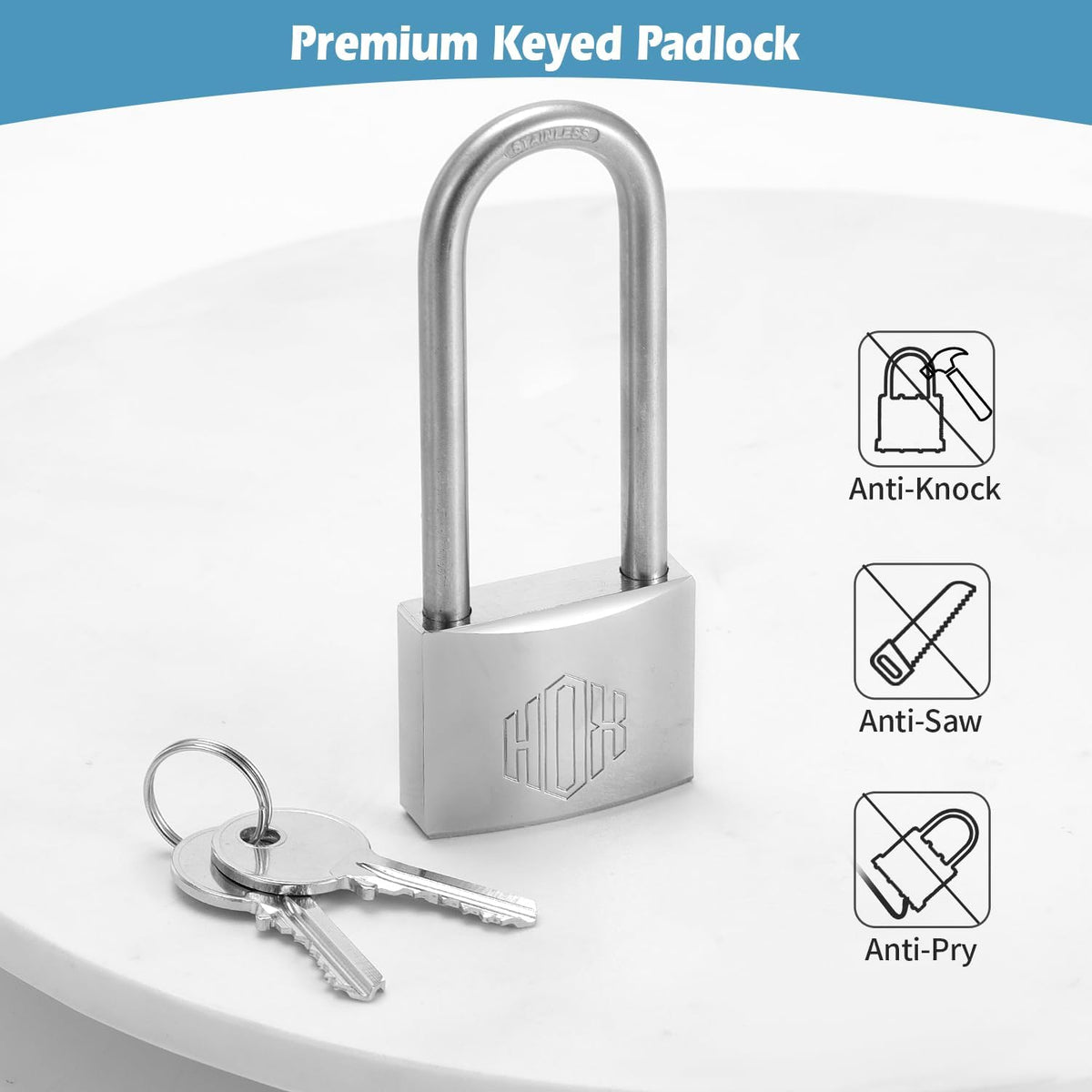 HOX Marine-Grade Rustproof Padlock, Keyed-Alike, 2.5-Inch Long Shackle feature image 6