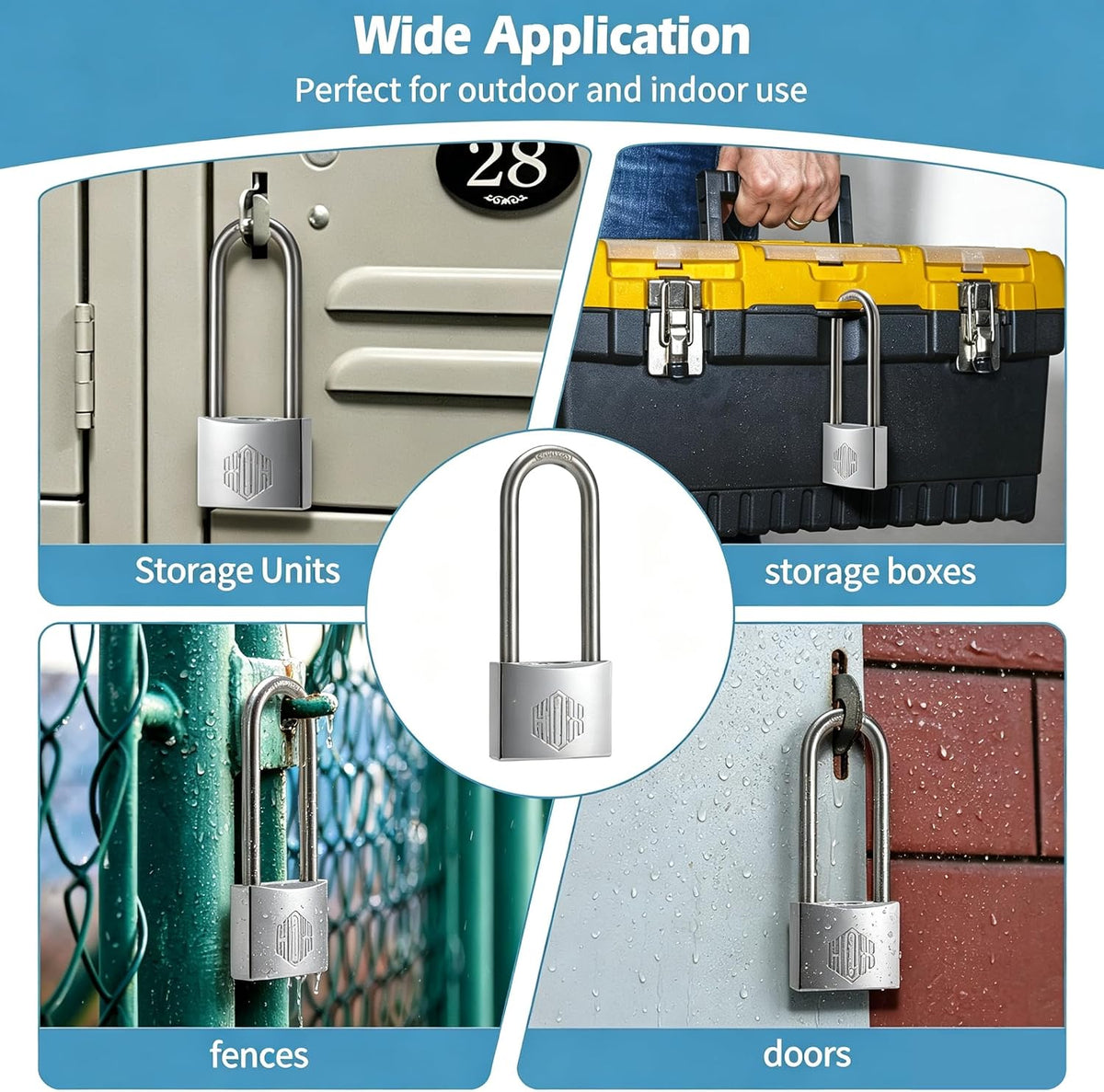 HOX Marine-Grade Rustproof Padlock, Keyed-Alike, 2.5-Inch Long Shackle feature image 7