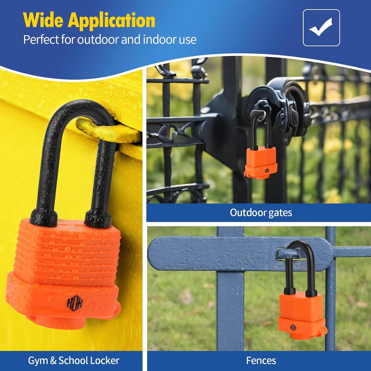HOX Weather Resistant 40mm Padlock, 2-Inch Stainless Steel Shackle, 6-Pack feature image 7