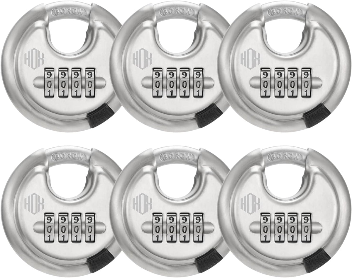 HOX Boron Steel Combination Lock, Heavy Duty 70mm Discus Padlock, 1 Pack